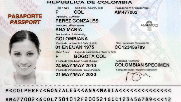 Nouveau Passeport Colombien