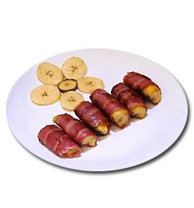 Rouleaux de banane au lard