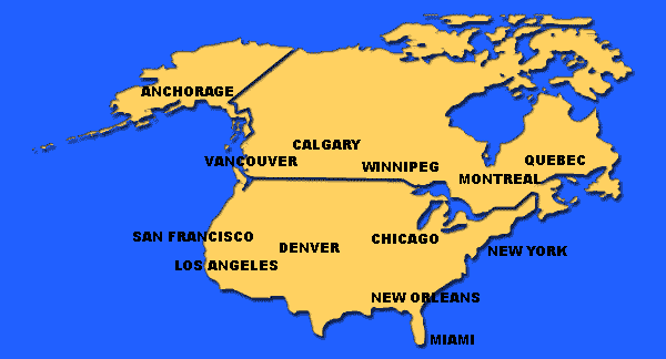 Villes d'Amérique du Nord