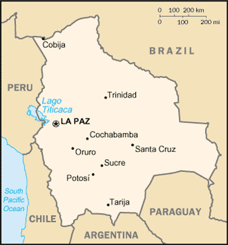 Carte de la Bolivie