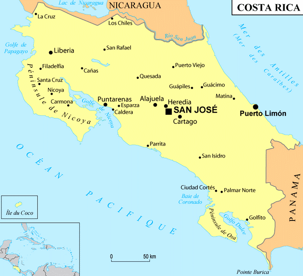 Villes du Costa Rica