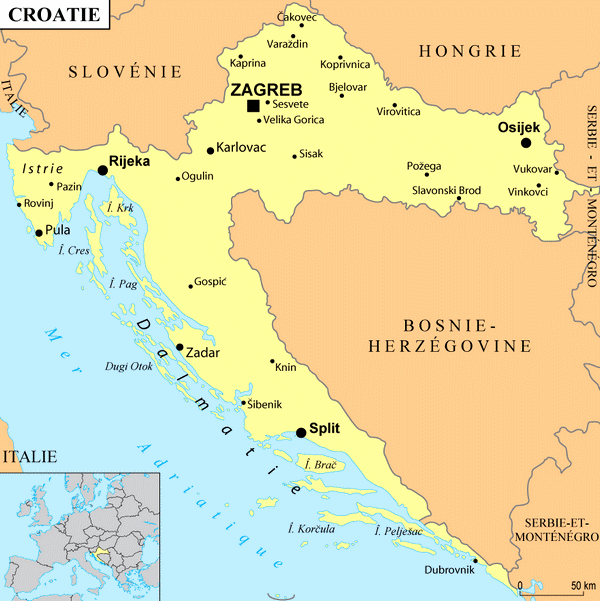 Villes de Croatie