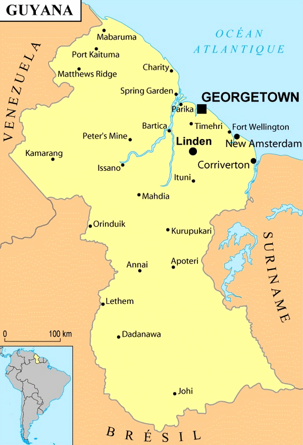 Villes du Guyana