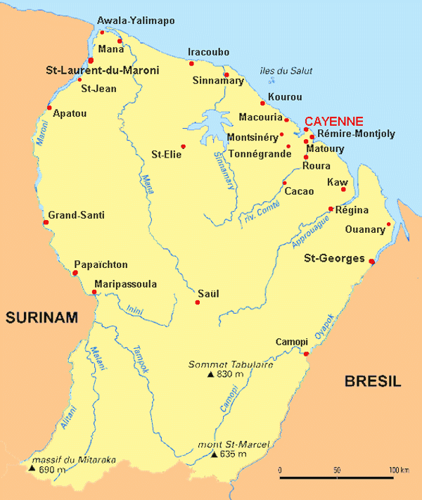 guyane carte geographique