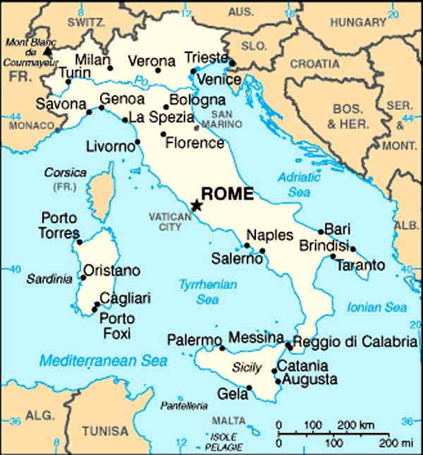 Plans de villes en Italie