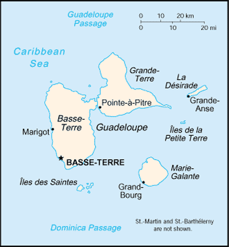 Carte de la Guadeloupe