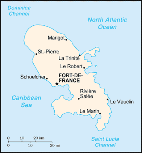 Carte de la Martinique