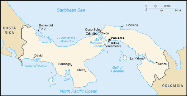 Carte du Panama - Cliquez sur la carte pour l'agrandir