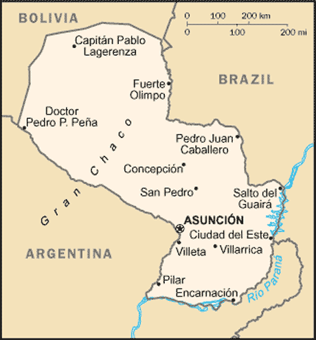 Carte du Paraguay