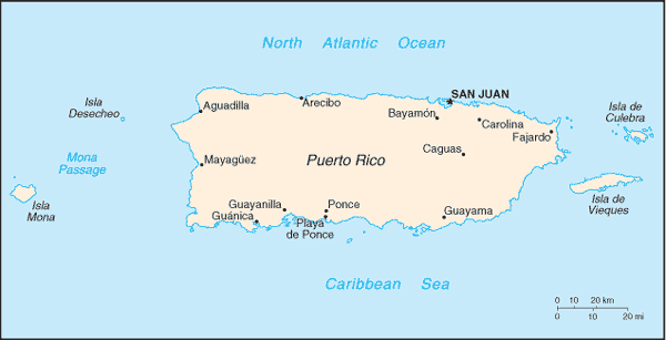 Carte de Puerto Rico - Cliquez pour agrandir la carte