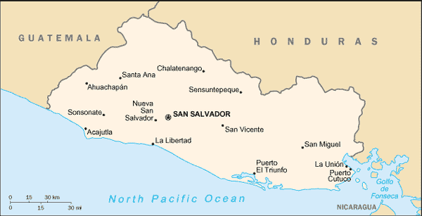 Carte du Salvador - Cliquez sur la carte pour l'agrandir