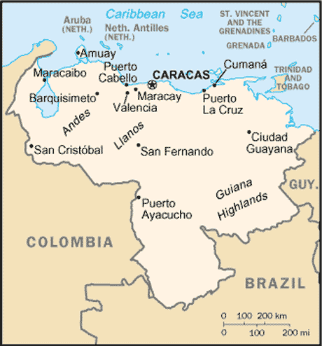 Carte du Venezuela