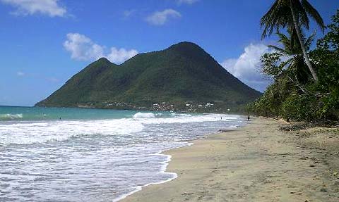 Plage de Diamant en Martinique