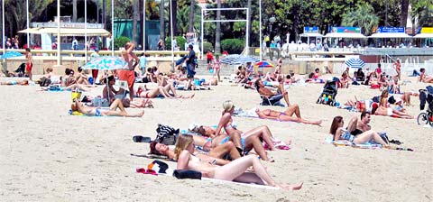 Plage de Cannes sur la Côte d'Azur