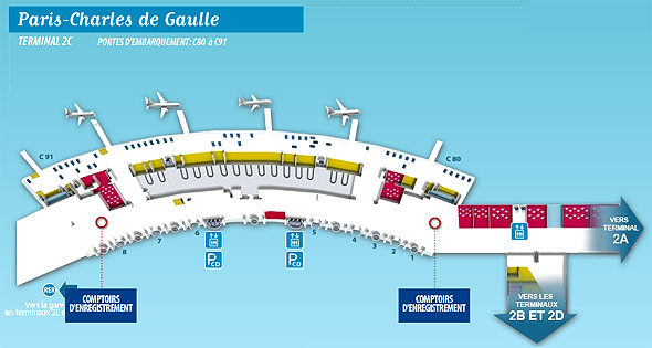Plan du Terminal 2C de Paris-CDG