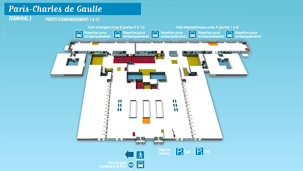 Plan du Terminal 3 de Paris-CDG