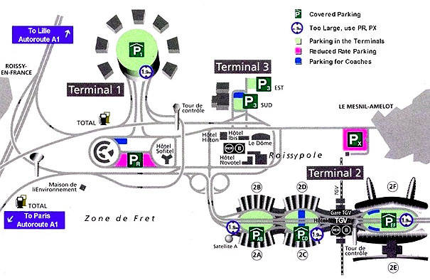 Plan de l'Aroport de Paris Charles de Gaulle