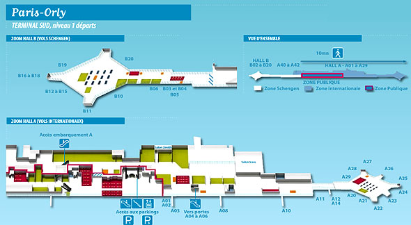 Plan du Terminal Sud de Paris-Orly